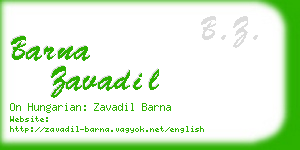 barna zavadil business card
